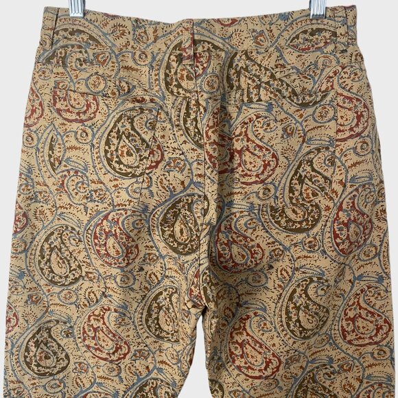 Lauren Ralph Lauren Paisley Cropped Pants Women's 10P High-Rise Straight-Leg New - Picture 6 of 10